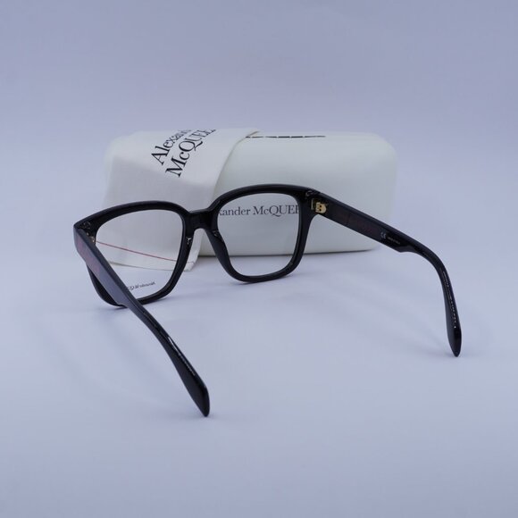 Alexander McQueen AM0333O 002 Square Eyeglasses 52mm - Black - Picture 7 of 10